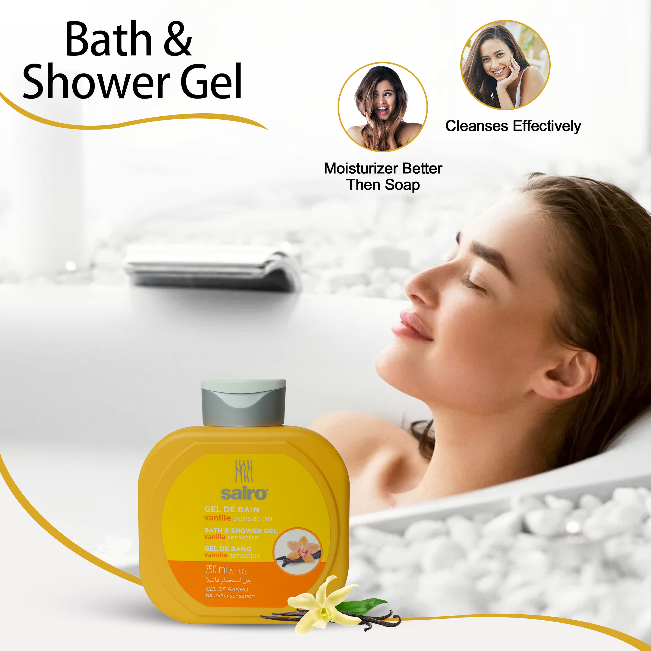Vanilla Bath & Shower Gel - Sairo